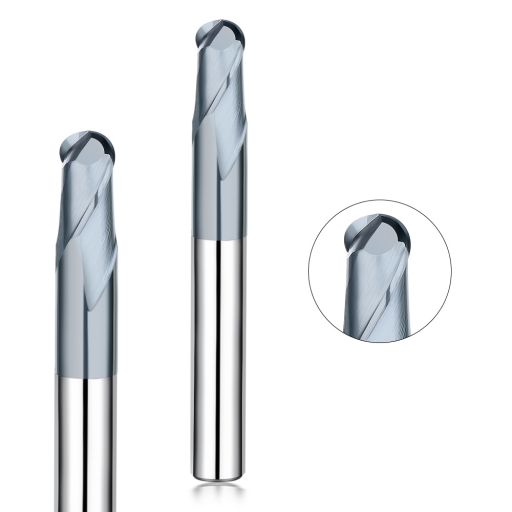 Fresa a testa sferica in rame e tungsteno【2 taglienti R0.1-R6】