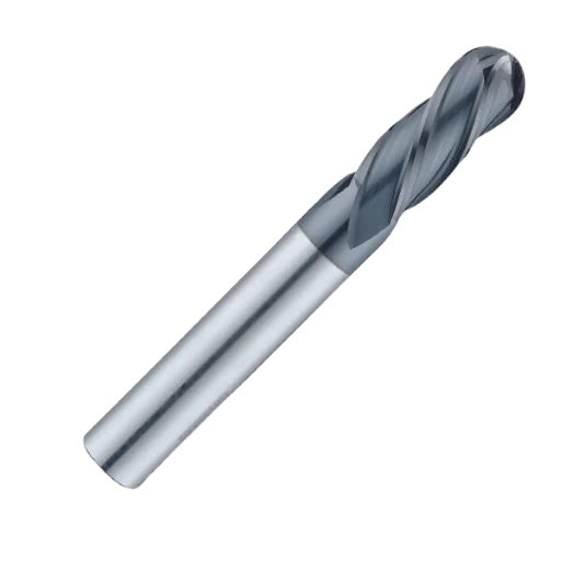 What are the key features of a ball nose end mill?