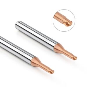 Fresa de extremo de cuello largo y punta esférica HRC65 (2 flautas, cuello largo, R0.1-R2)