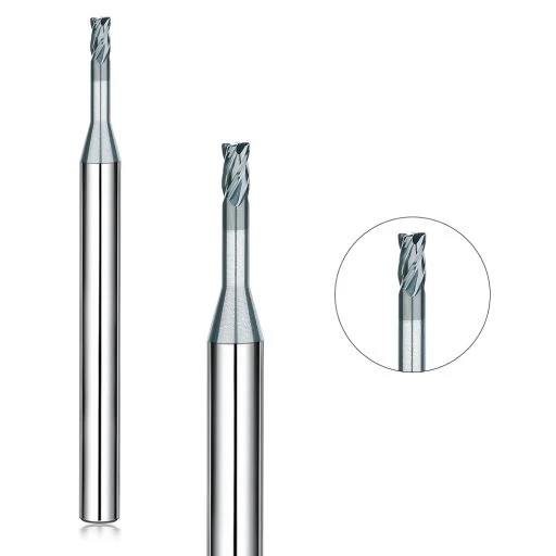 Tungsten Copper Corner Radius Long Neck End Mill【4 Flutes Long Neck Φ1-3】