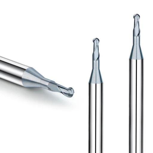 Tungsten Copper Ball Nose Long Neck End Mill【2 Flutes Long Neck R0.1-R2】